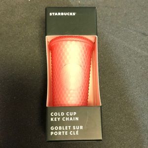 New in box Starbucks pink cold cup keychain
